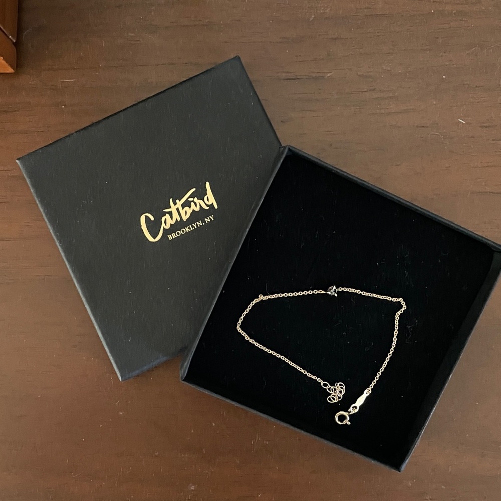 Catbird black diamond fizz gold bracelet